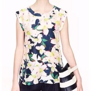 2/$30 J. Crew Drapey Cove Floral Blouse Cap Sleeve BD417 Size S